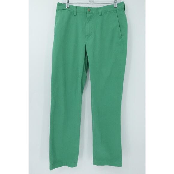Polo Ralph Lauren Pants Mens 32x32 Green Classic Fit Chino Flat Front Casual - Picture 1 of 14